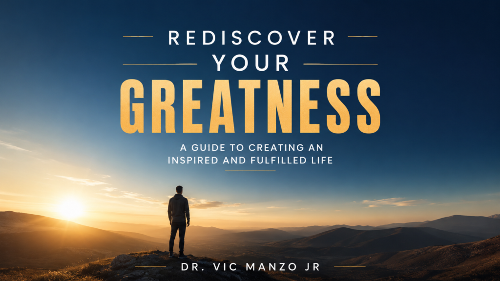Rediscover Your Greatness — personal development book by Dr. Vic Manzo on mindset transformation, human potential, and conscious living